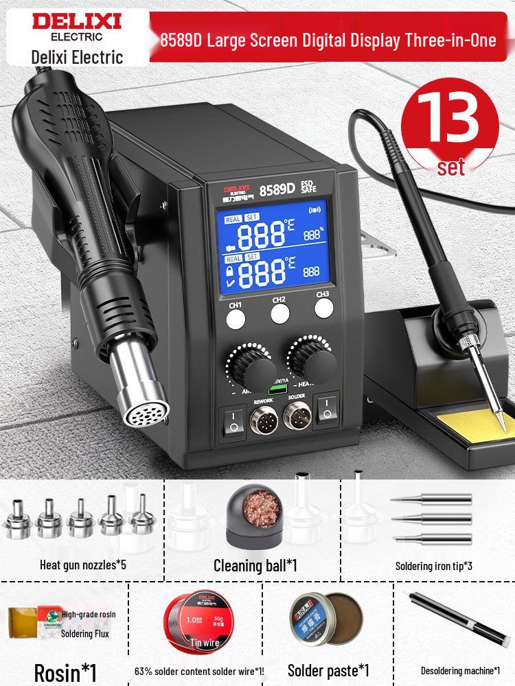 Delixi Electric 3-in-1 Soldering & Desoldering Station for Mobile Phone Repair