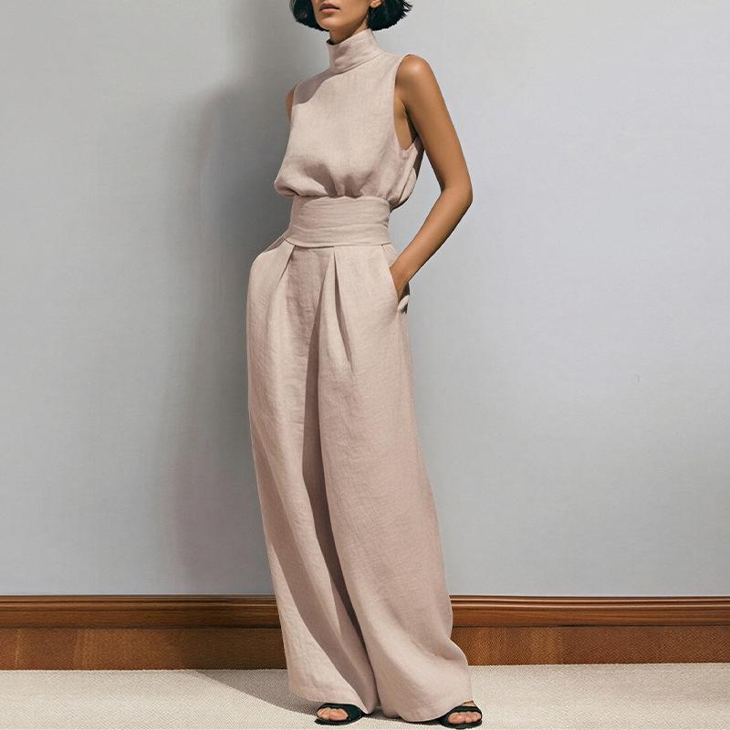 2026 Spring European & American Women's Printed Shirt & Elegant Wide-leg Pants Fashion Set
