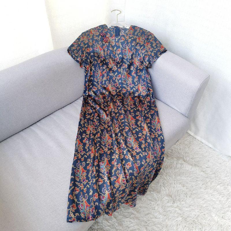 Sihui Yin Yue Summer New Arrival Women's Silk Dress Mulberry Silk Long Dress Cheongsam Court Style Elegant