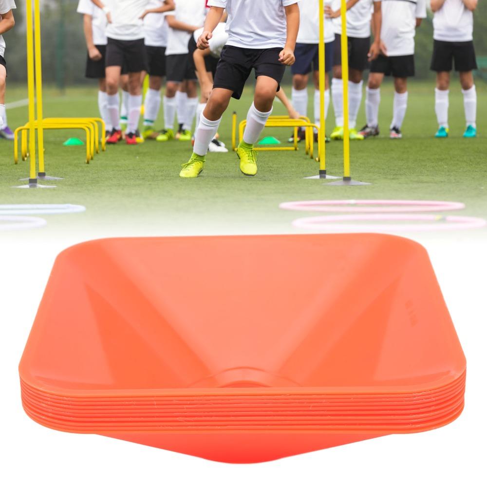 10Pcs Square Training Marker Disc Center Hole Training Cones Marker Cone Base Agility Practice