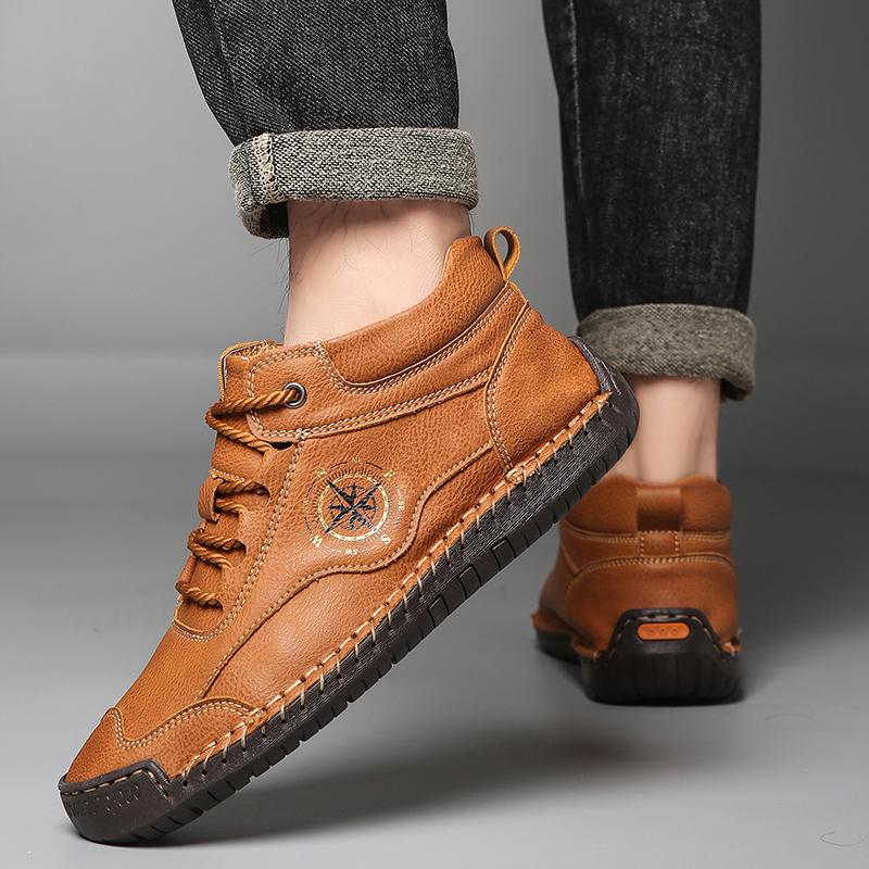 High Top Men Leather Casual Shoes Fashion Sneakers Zapatillas Hombre Spring Autumn Mens Outdoor Shoes Boots Big Size 48 9959