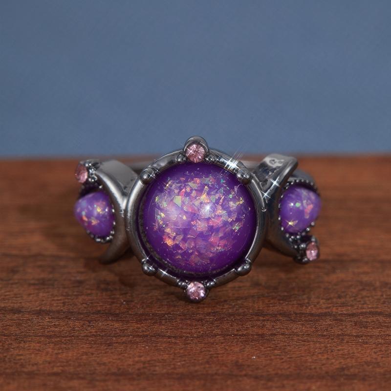 Elegant and Luxurious Synthetic Opal Vine Leaf Engagement Wedding Ring Wedding Jewelry Accessory Valentine's Day Gift