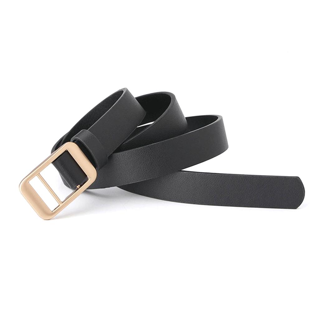 Stylish Minimalist Belt For Women Golden Hardware Detailing Slim Fit Faux Leather Design