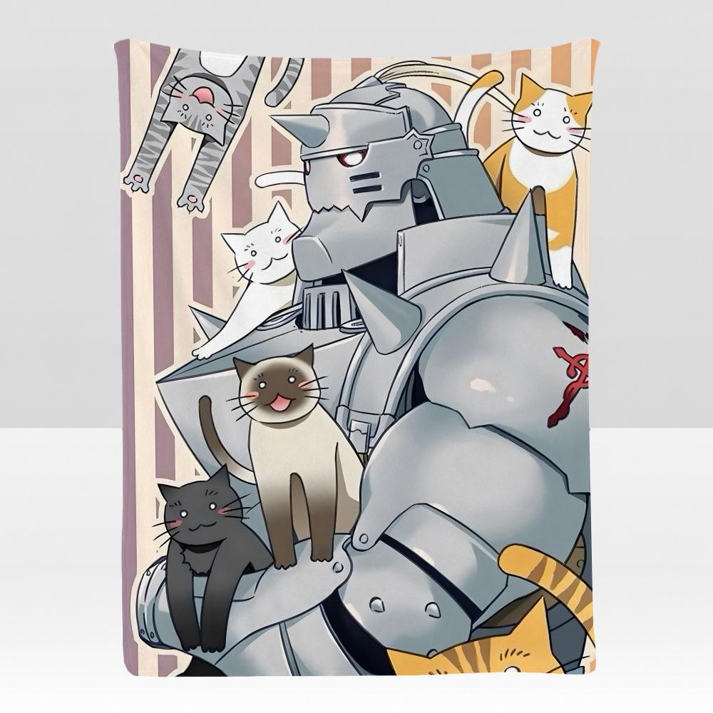 Anime FFullmetal AAlchemist Throw Soft Flannel Blanket for Bed Bedroom Sofa Picnic Throw Skinfriendly Breathable Gift Cover