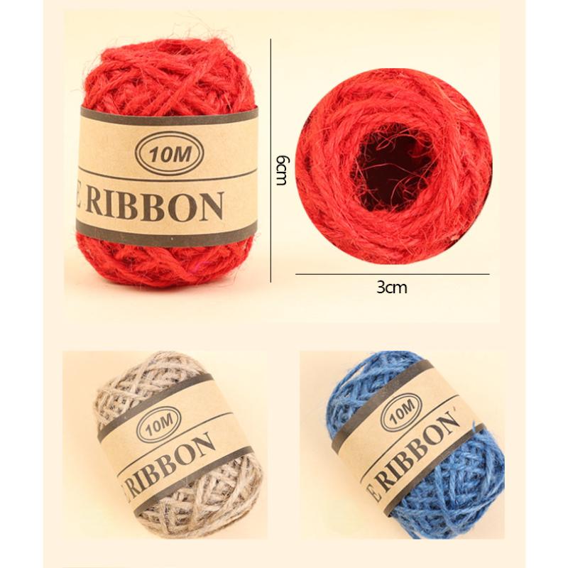 DIY Special 3 Strand Colored Hemp Rope Set for Hanging Tags and Photo Wall, Natural Yellow Hemp String for Decor, 10 Meters