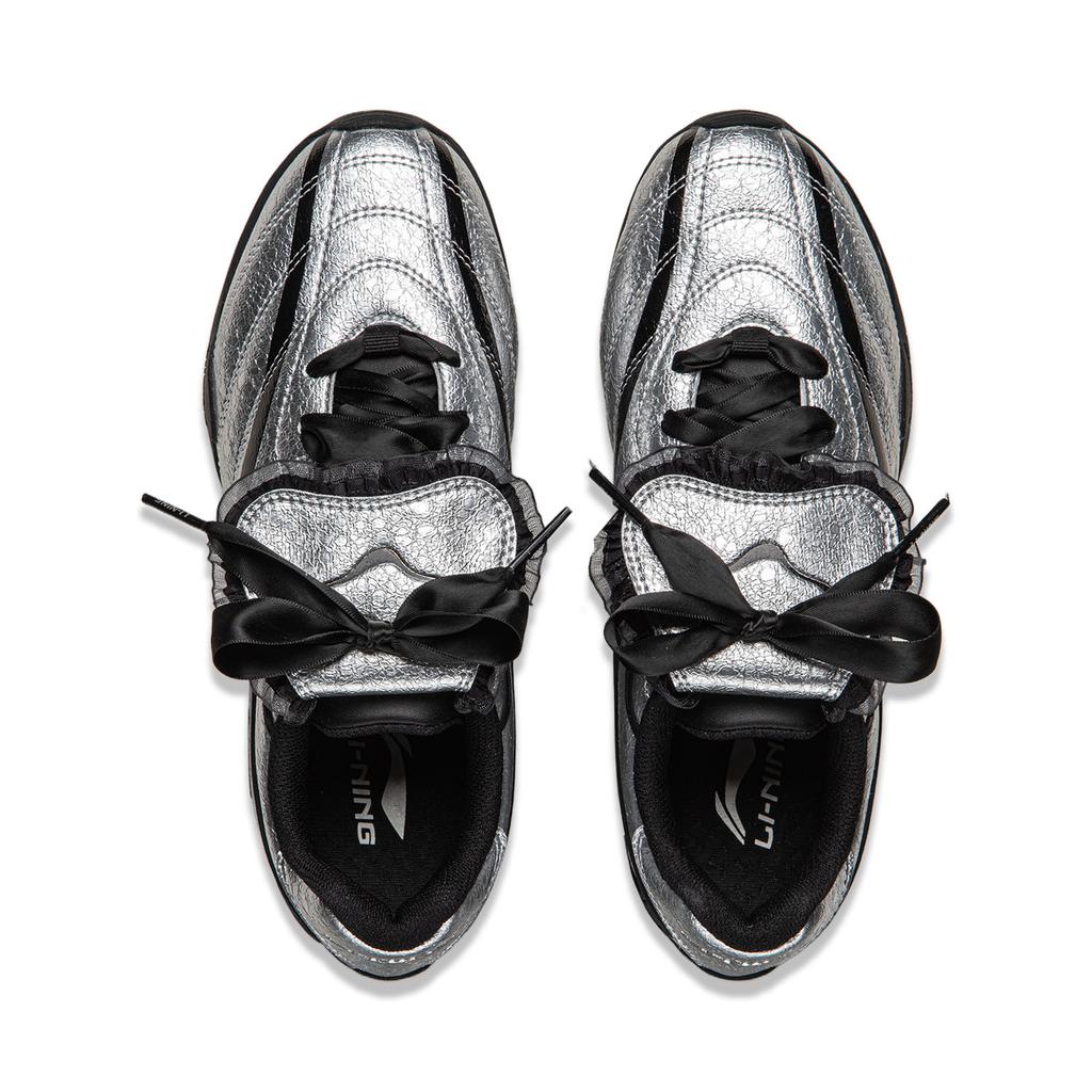 Li Ning Film Pulse Slip Resistant Lightweight Abrasion Resistant Low Top Casual Shoes Women's Silver AGLV136-13