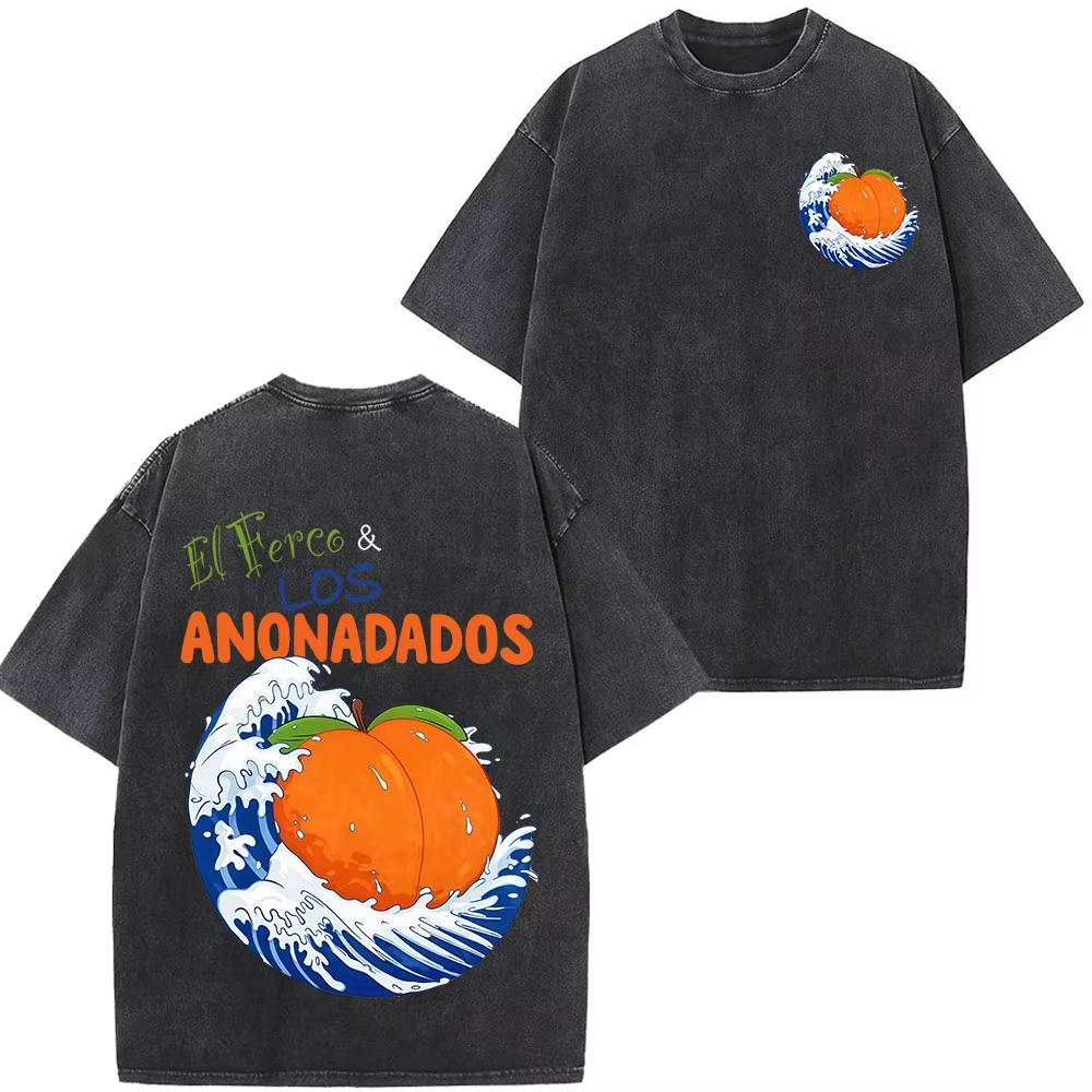 Summer Hot Sale Rapper Feid Ferxxo Tour 2026 Print Vintage Washed Tees Men Women Fashion T-shirts Hip Hop Streetwear Gothic Cotton Oversized T-shirt