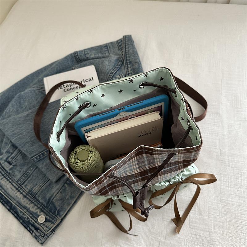 Schoolbag Mint Green Cute Bow Small Backpack Fashion Versatile Trend Simple Handheld Student Small Backpack Wholesale