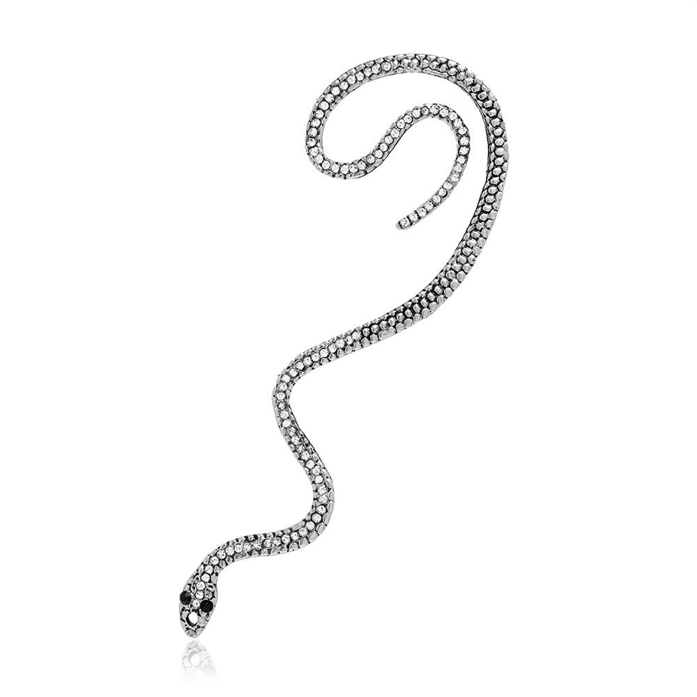 

Творческий темперамент серьги-змеи без отверстий для ушей для женщин, персонализированные серьги-змеи из сплава, инкрустированные бриллиантами