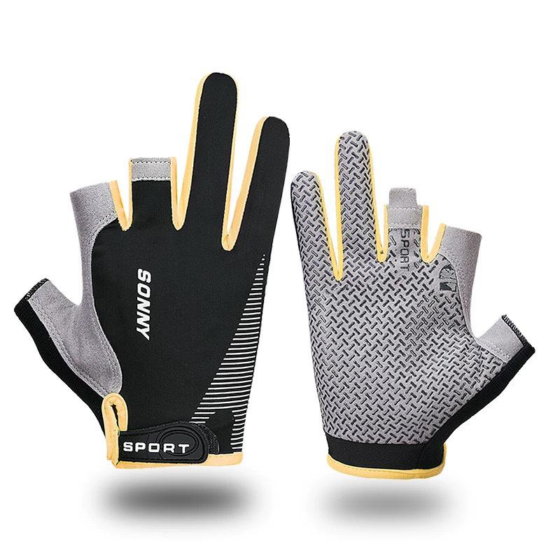 Unisex Parmaksız Bisiklet ve Balıkçılık Silikon Eldivenleri – Kaymaz, Dokunmatik Ekran Uyumlu, Güneş Korumalı
