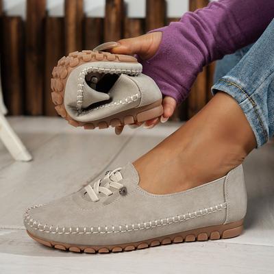 Women's Single Shoes, Outdoor Casual Walking Shoes, Leather Loafers, Mother's Shoes