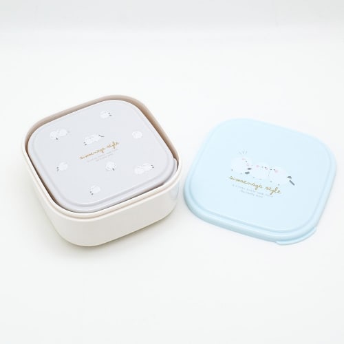 OSK Antibacterial Sealed Containers, Set of 2, Shimaenaga SEN Lunch Box, 360ml/550ml, Microwave Safe, Made in Japan, SSP-22