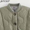BITCED Women's Autumn/Winter Fashion Casual Plus Size Oversized Stand Collar Leopard Print Cotton Coat Jacket