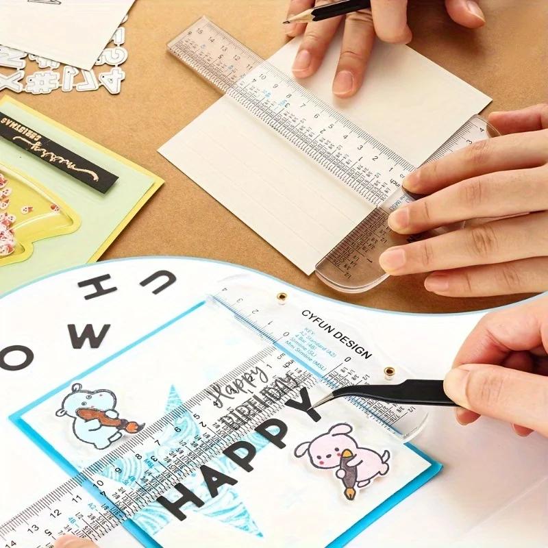 1pc 6 Clear T-Square Ruler For Easy Reference While Crafting Must-have T-Square Ruler To Get Things Straight On Paper Cards