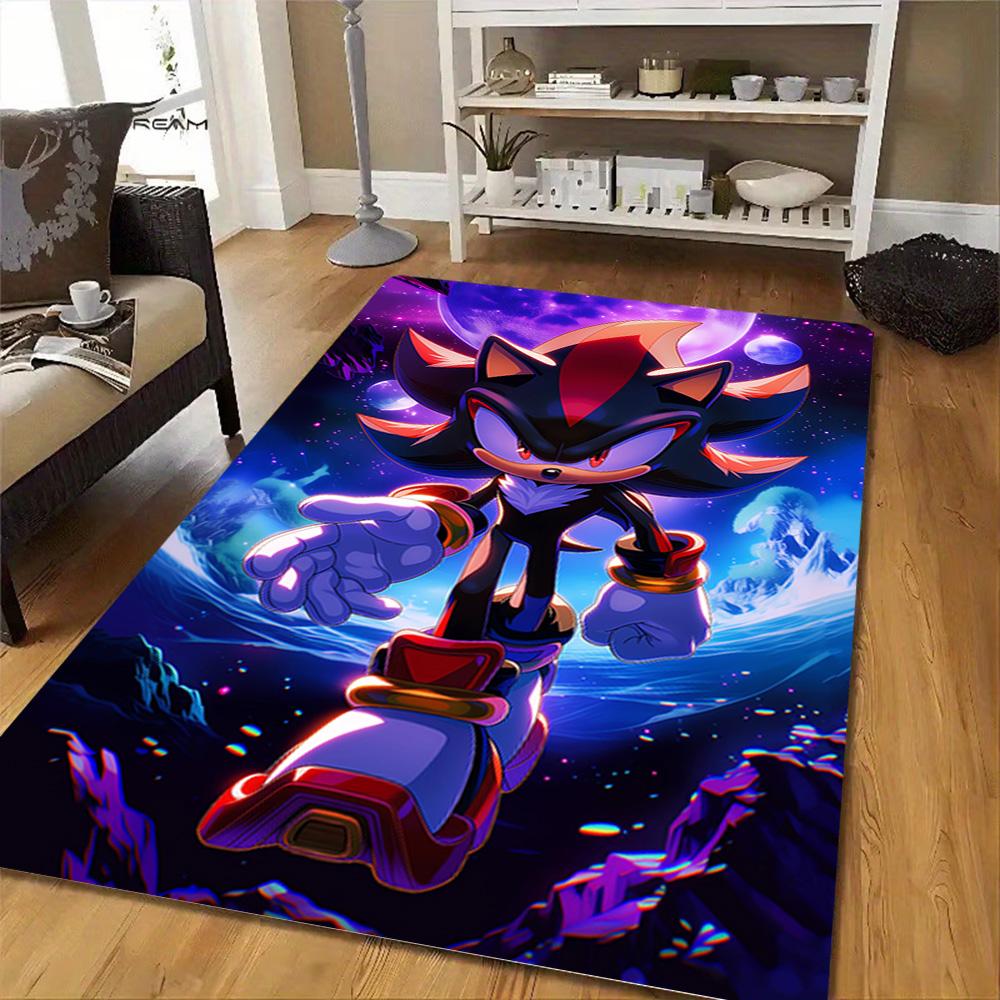 Shadow The Hedgehog Art Print Decoration,Carpet,Living Room,Bedroom, Non-slip,Square rug
