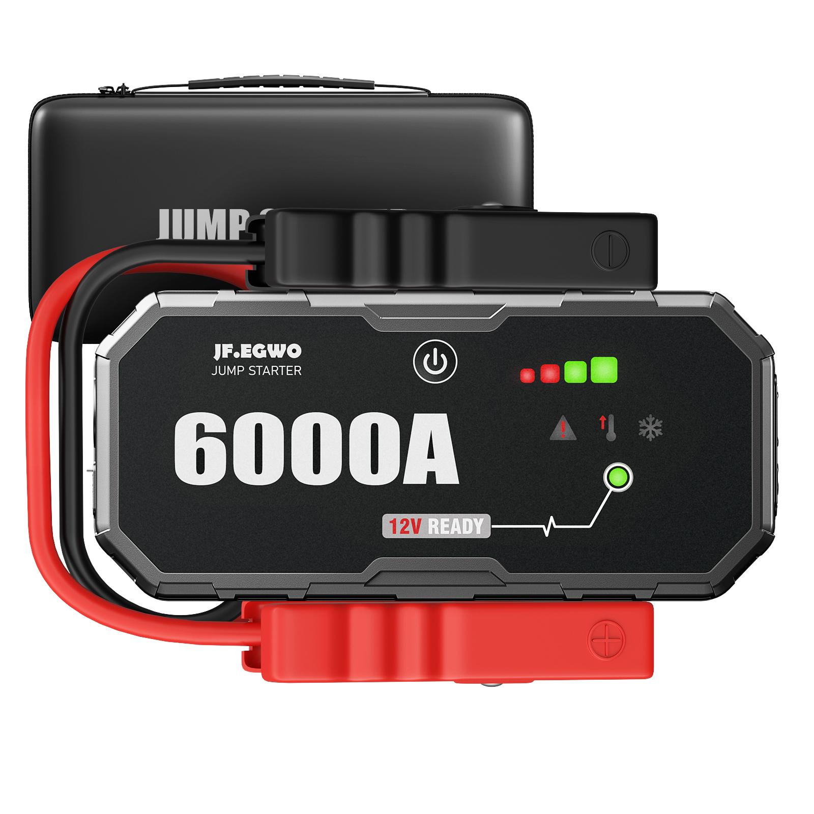 Car 6000A Portable 12V Jump Starter Power Bank 12V Auto Battery Charger Booster Emergency Starting Device For Pickup,SUV,Trucks 6000A 30000mAh