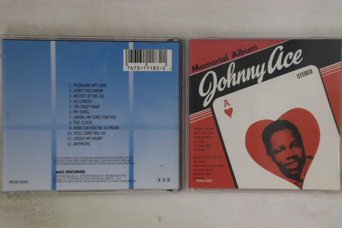 

CD JOHNNY ACE - Memorial Album MCAD31183 MCA 1987 US Blues Used