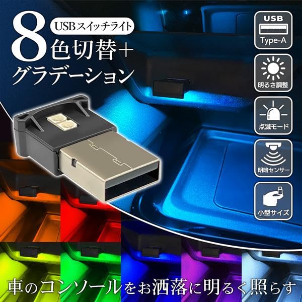 Rise Japan Car USB Type-A Illumination Hand Light Footlight Custom