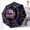 Gothic Skull & Floral Pattern Sticker Decal Laptop Phone Car Window Bumper Vinyl Decoration Pink Purple Black Umbrella, Halloween & Christ