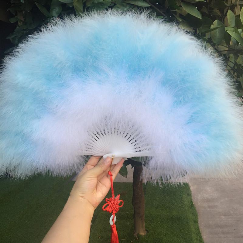 Składany Puszysty Wachlarz z Piór Słodka Wróżka Lolita Dziewczyna Mroczny Gotyk Taniec Dworski Wachlarz Ręczny Rzemiosło Artystyczne Rekwizyty Taneczne Dekoracja na Przyjęcie Weselne