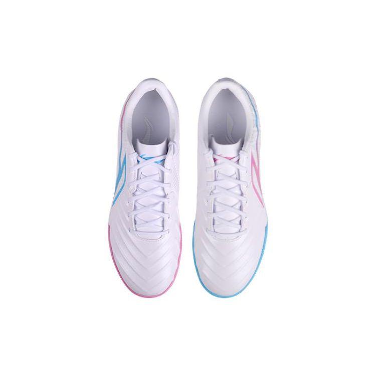 Li Ning TF Artificial Turf Comfortable Versatile Shock Absorbing Durable Football Shoes Unisex Football Shoes Standard-White YSTT031-4