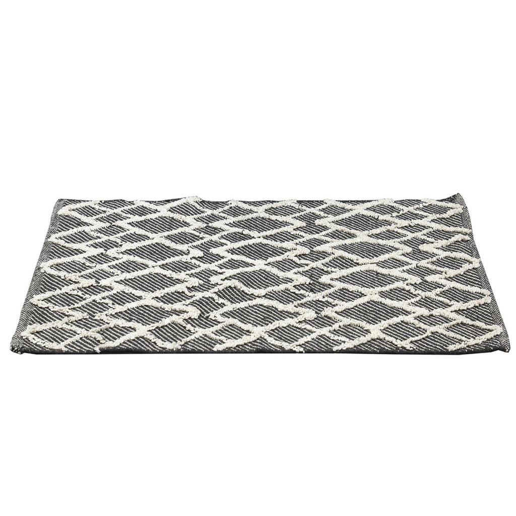 Les Trésors De Lily [R2499] - 'Boho' Black Beige Cotton Rug - 90x60 Cm