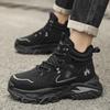 Męskie Casualowe Sneakersy High-Top na Jesień/Zimę Gruba Podeszwa Antypoślizgowe Trwałe Buty Robocze Outdoorowe Buty do Pieszych Wędrówek Sportowe Rekreacyjne