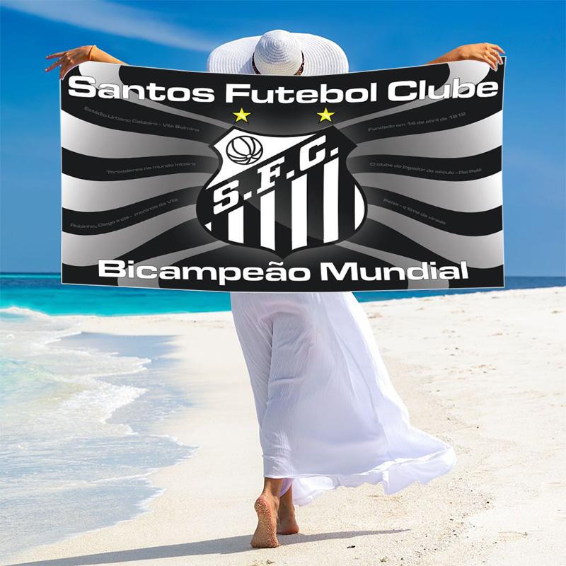Santos FC Logo Print Beach Towel, Large Soft Quick Dry Towel for Beach Camping Swimming