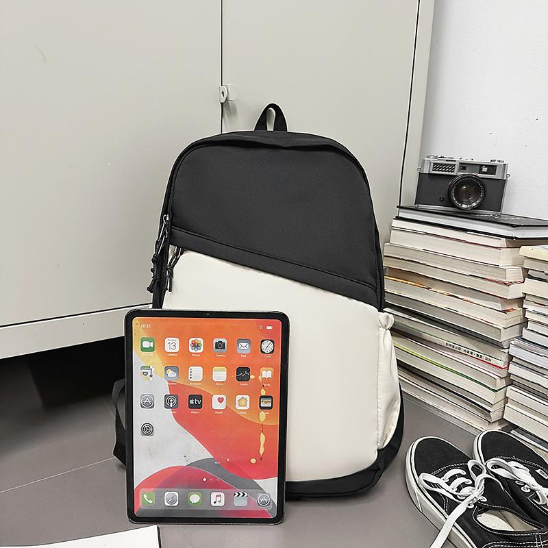 Student Schoolbag Men's Large Capacity Backpack Contrast Color Lightweight Women's Backpack