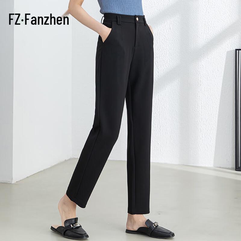 

FanZhen Women s High-Waist Cropped Harem Suit Pants 26