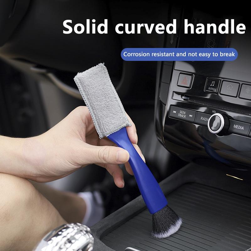 Car air conditioning outlet gap brush Nylon silk soft hair car interior detail double head dust removal cleaning brush