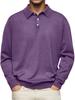 Men's Solid Color Single-breasted Loose Plus Size Polo Shirt Business Casual Pullover Top