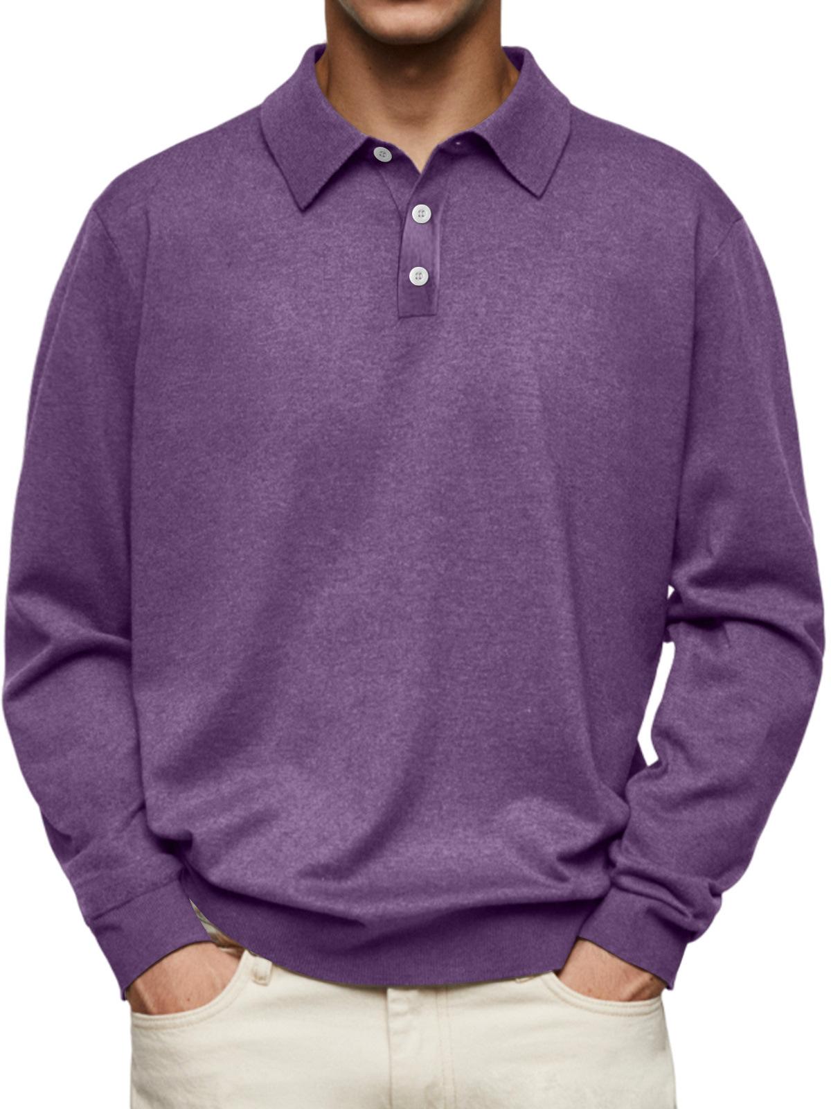 Men`s Solid Color Single-breasted Loose Plus