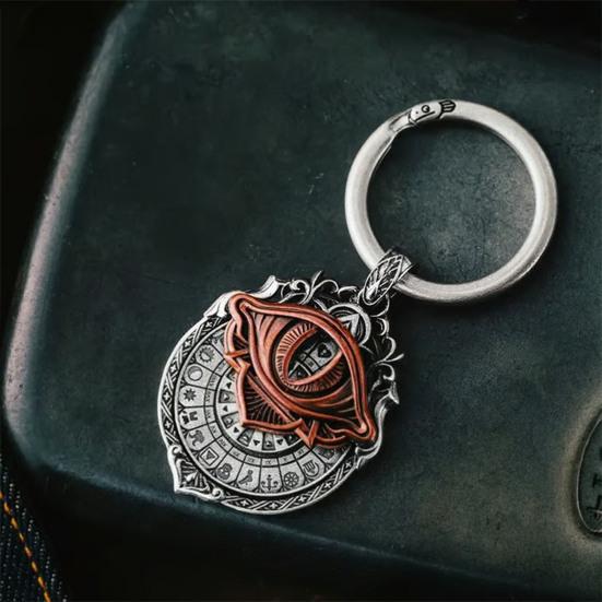 Tarot Vision Pendant All-Seeing Eye Necklace Charm Mystic Divination Jewelry Tarot Card Symbol Pendant with Smooth Rotation for Fate Insights