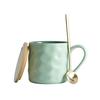 Contrasting colors ins wind Nordic ceramic mug with lid and spoon Creative household water cup Simple coffee cup Stone pattern