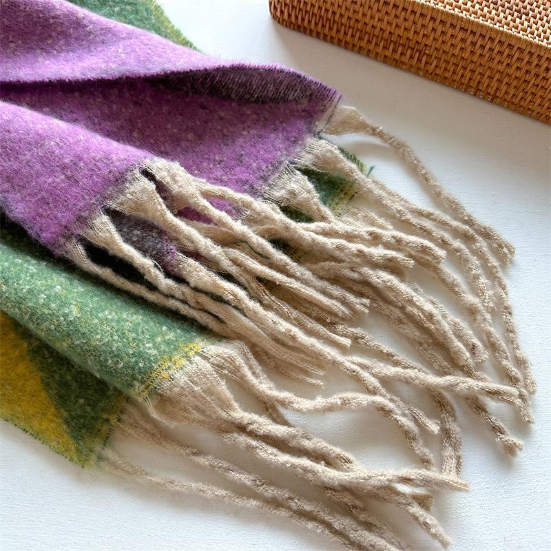 Women Autumn Winter Scarf For Female Fashion Tassel Long Neckerchief Men Intensification Warm Shawl Europe America Elegant Wraps
