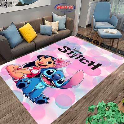 NO.3 Disney Lilo & Stitch Theme Carpet! Bedroom Living Room Bed Mat, Non-slip Exquisite Home Decor, Durable Machine Washable Rug