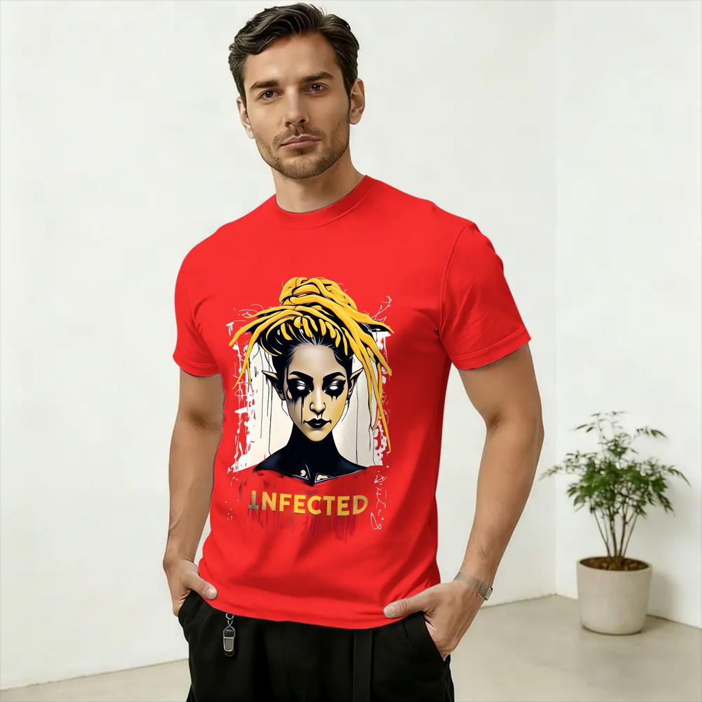 Maglietta Fashion Band Infected Rain per Unisex Girocollo Cotone Manica Corta Maglietta Top Stampati Graficamente