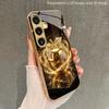 Diamond Decorated Golden Fruit Pattern 2D Phone Case for Samsung S26 S25 S24 S23 S22 S21 S20 A56 A55 Gold Glass Protective Cover