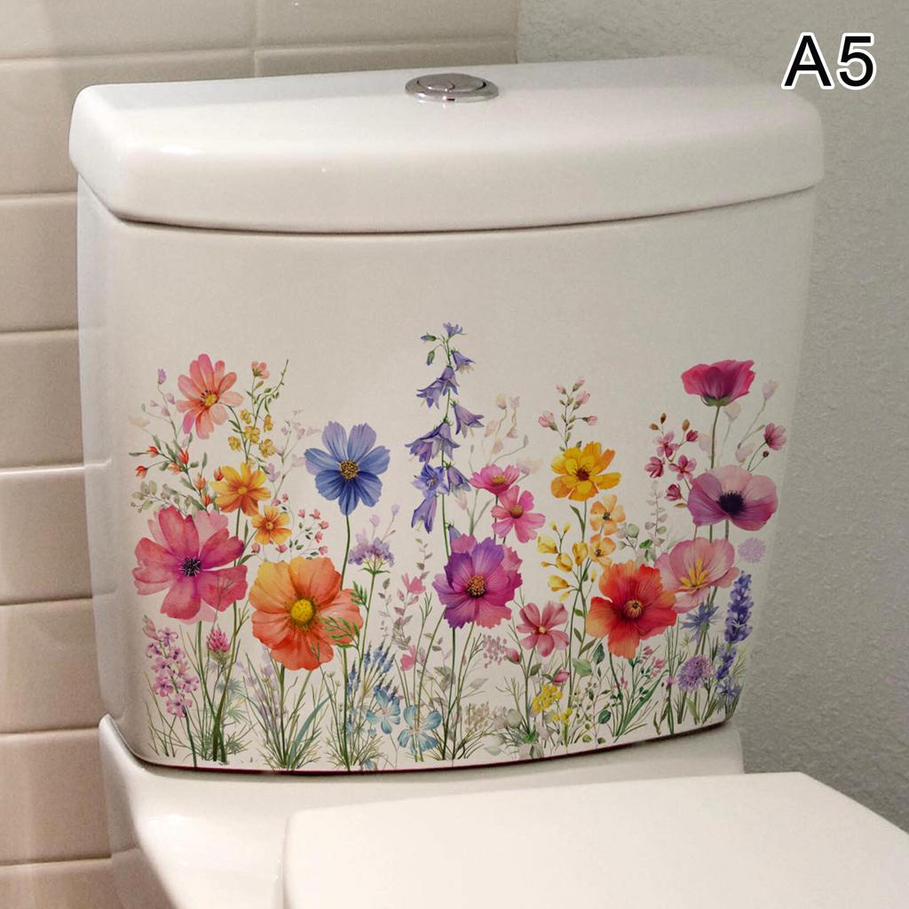 Verschiedene grüne Pflanzen Blumen Wandaufkleber Badezimmer Toilette Dekor Aufkleber Wohnzimmer Schrank Home Dekoration Selbstklebendes Wandbild