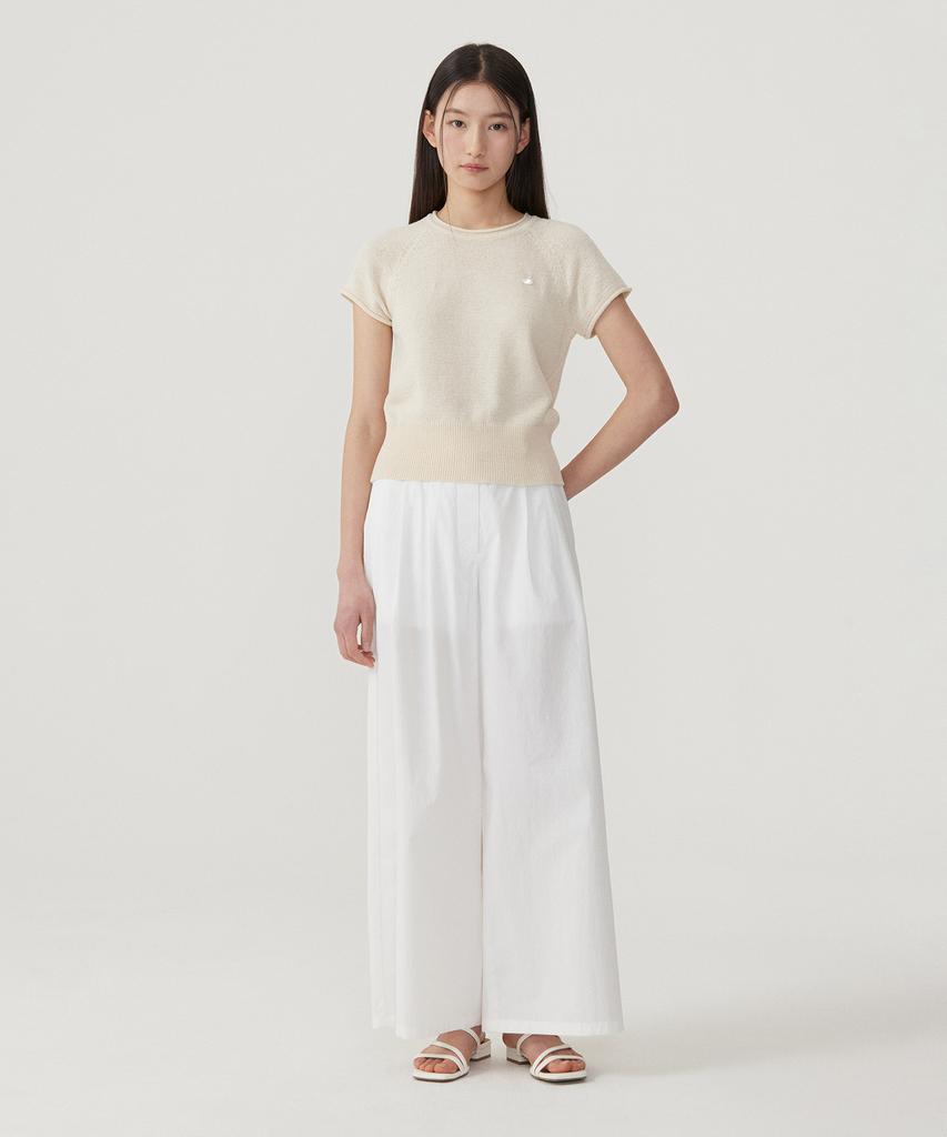 COVERNAT WOMAN Boucle Raglan Half Knit Ivory