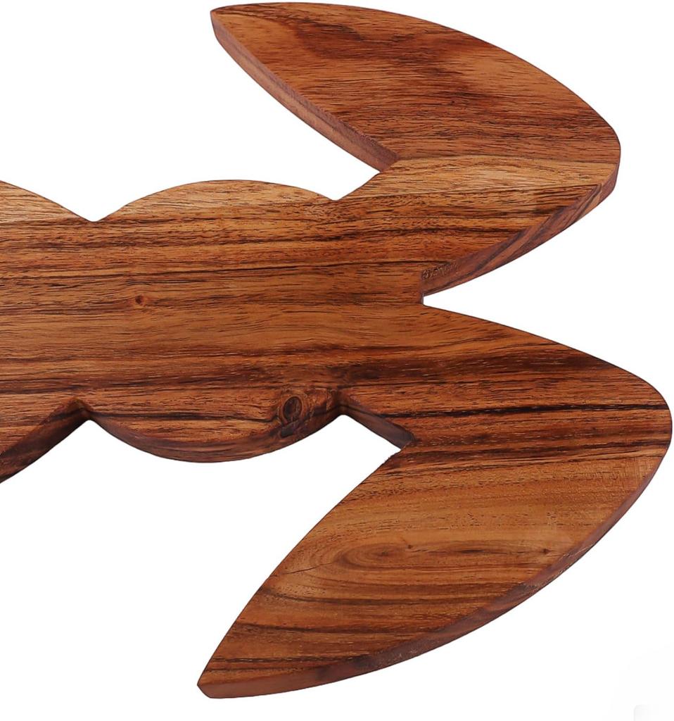 Bunny Shaped Wood Serving Board, Wood Cutting Board for Kitchen, Wooden Charcuterie Boards, Funny Serving Platter for Cheese and Food, 14.5" X 9.8"