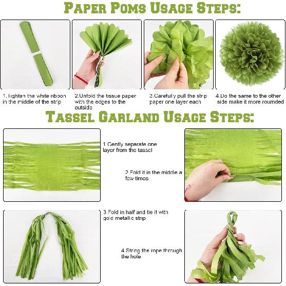 Bridal Shower Decorations Sage Green Party Decorations Bridal Shower Balloons Paper Pompoms Fringe Curtain for Wedding Bachelorette Bride To Be Party