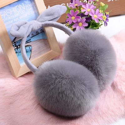 Women Winter Flower Earmuffs Real Rabbit Fur Warm Earmuffs Lovely Ear Muff
