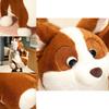 Cute Plush Corgi Dog Toy Soft And Huggable Stuffed Animal For Kids And Pets Brown And White Color 23cm