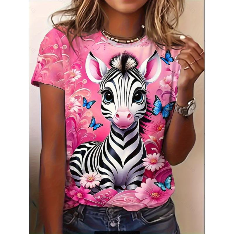 Casual Ladies Short Sleeve Fashion Printed Top Loose T-Shirts Women’s