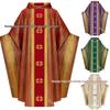 Retro Long Robe with Turn-Down Collar and Loose Sleeves - Four-Color Stage Performance Costume