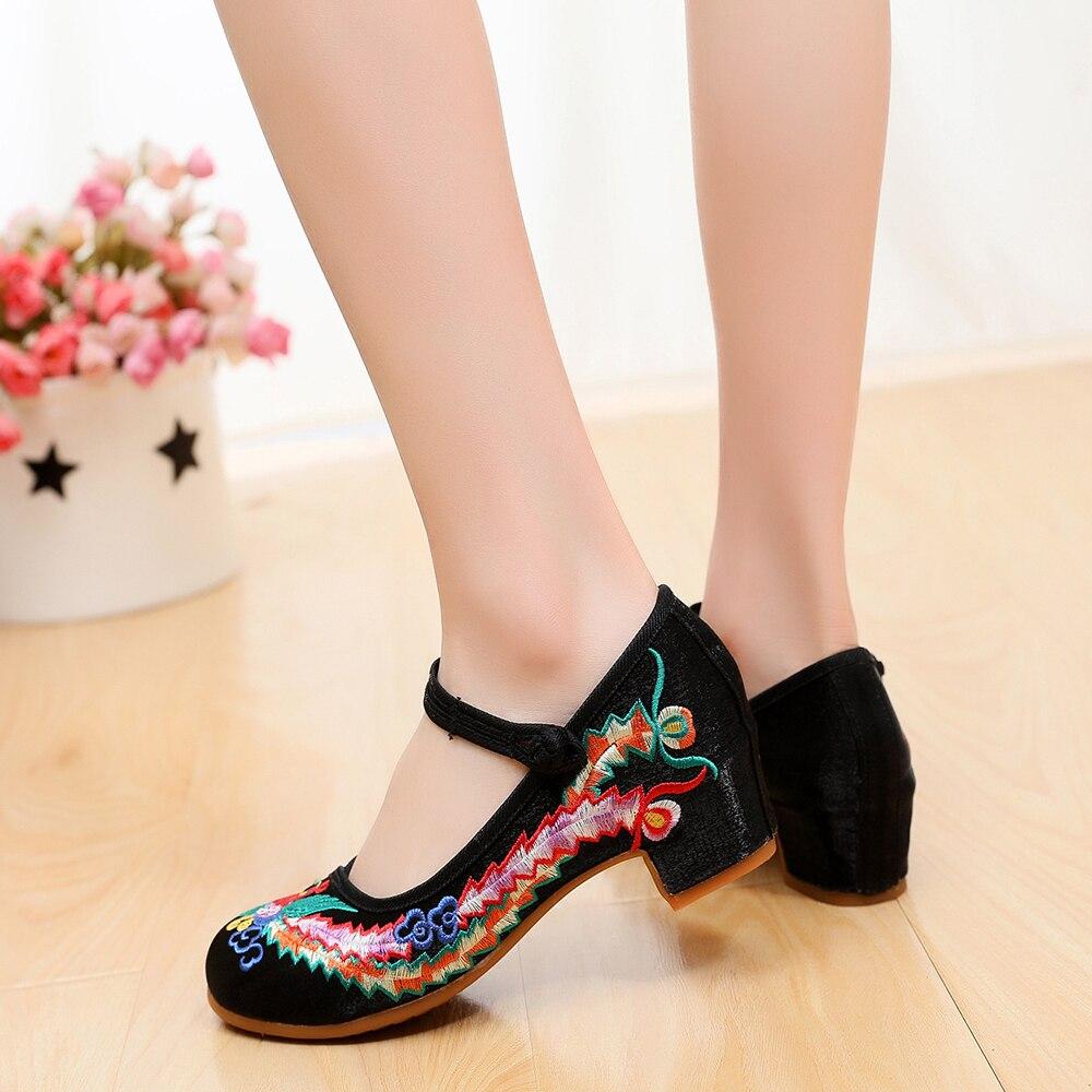 canvas block heel trainers