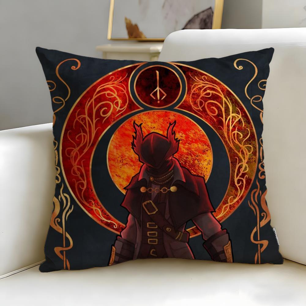 Classic Game Bloodborne Cushion Cover Soft & Easy-Wash Pillow Case – Versatile for Couch, Bed, Travel and Office