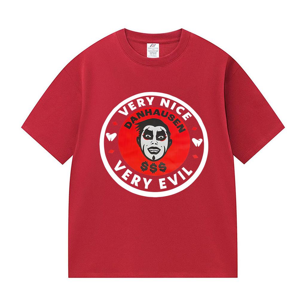 Danhausen Very Nice Very Evil Graphic T Shirts Men's Vintage O-Neck Clothing T-shirt Gothic Oversized Cotton Tshirt